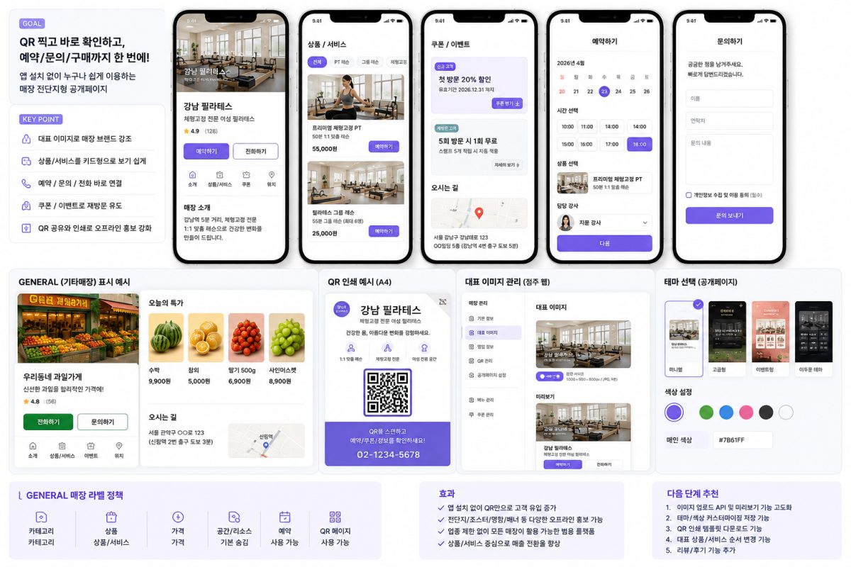 Ai로 제작한 미용실 필라테스 예약프로그램 점주웹